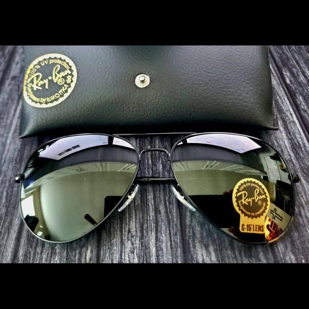Ray-Ban 3026 Sunglasses Black Green‎ lens Aviator Never Worn